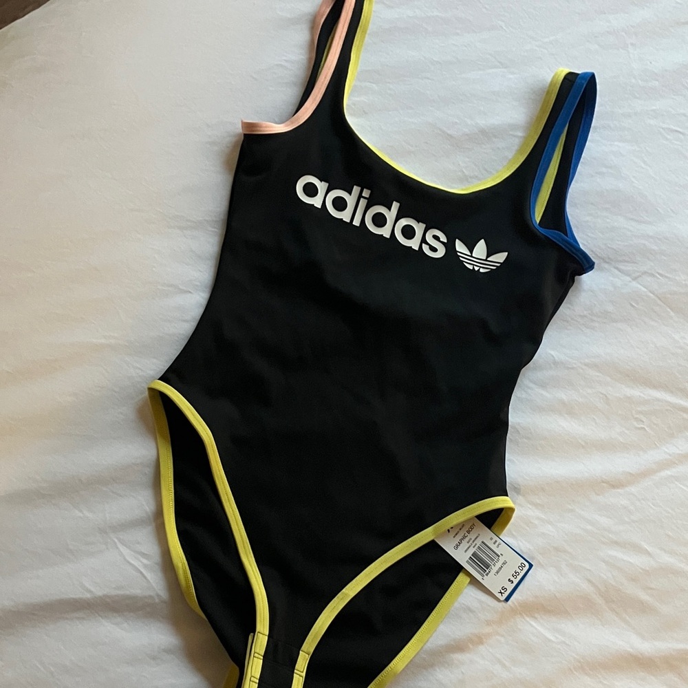 Adidas Black Bodysuit with Multicolor Accents - Picture 9 of 9